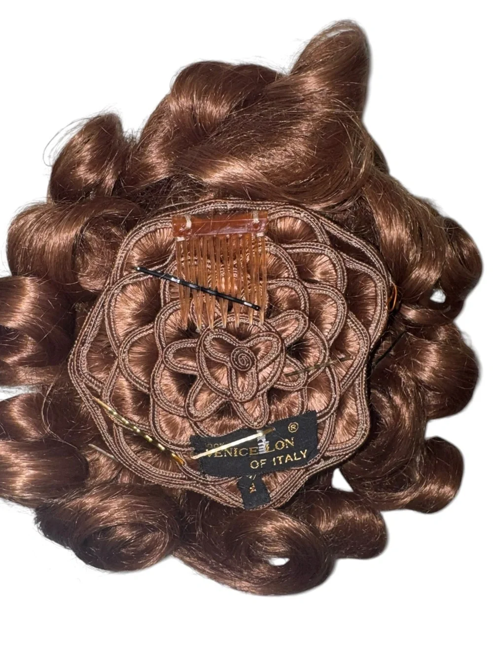 Vintage Venicelon Brown Bouffant Hairpiece Wiglet Original Case Cosplay Retro⁠